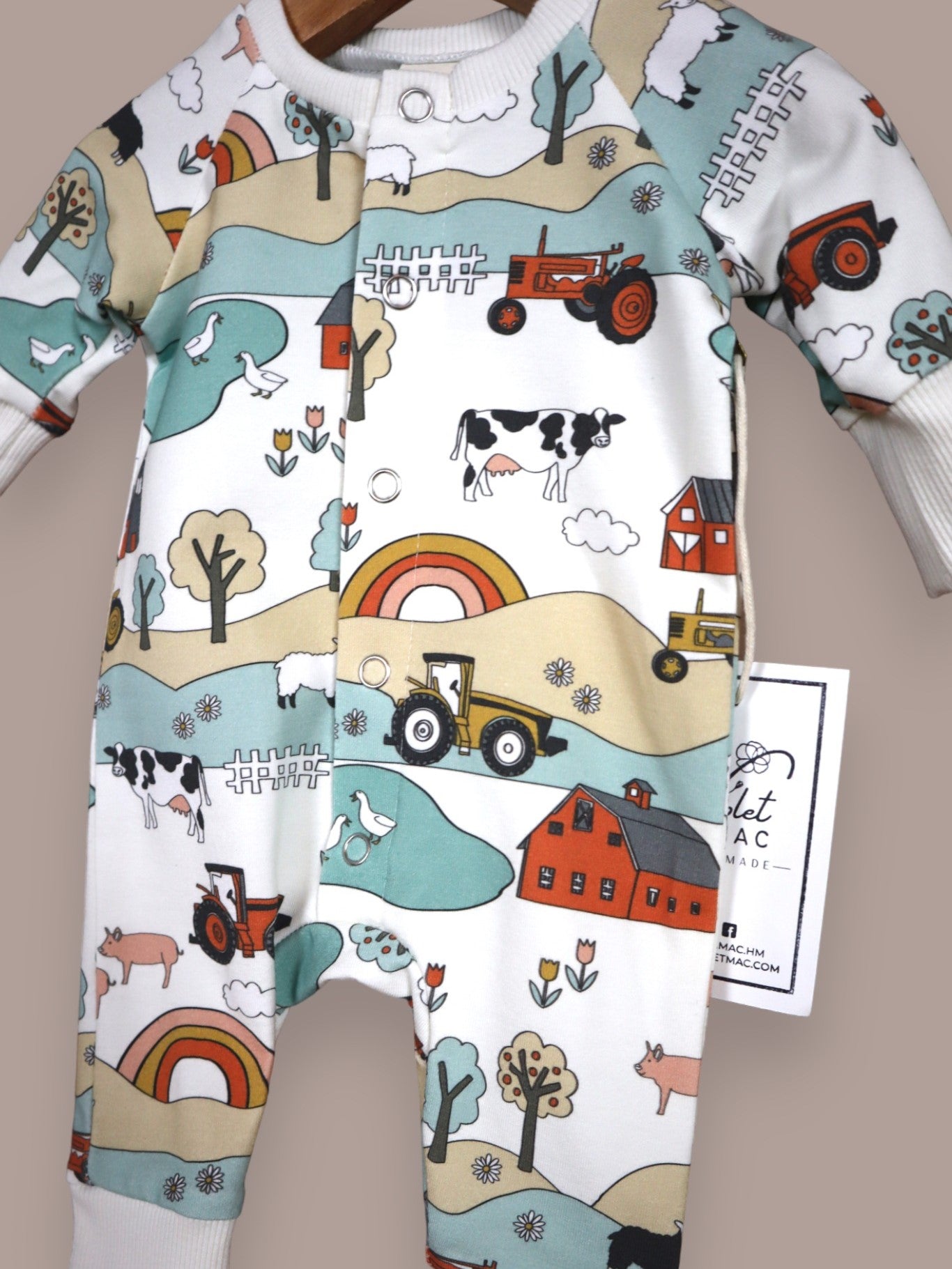 Farmyard Raglan Romper